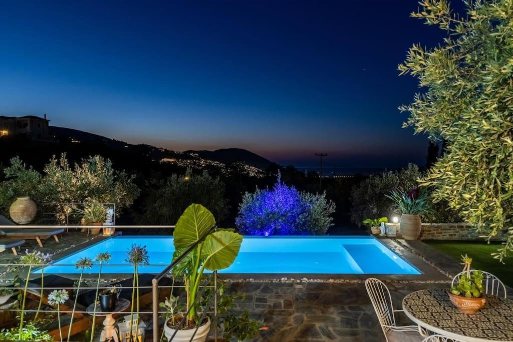 Skopelos Blue Heaven Pool Villa In Olive Grove Екстер'єр фото