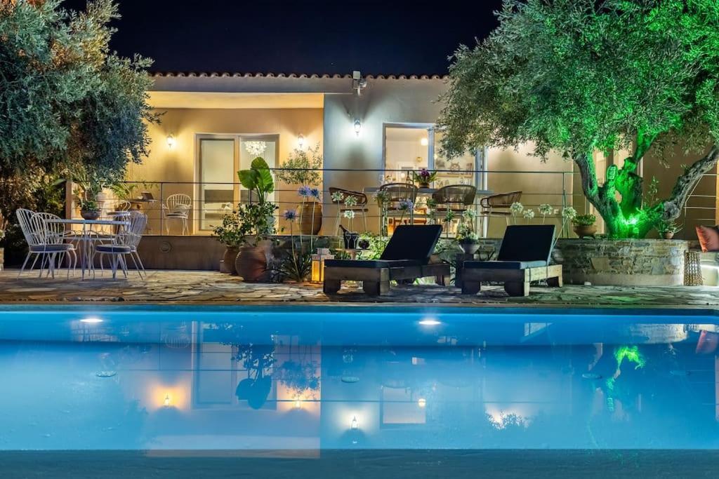 Skopelos Blue Heaven Pool Villa In Olive Grove Екстер'єр фото