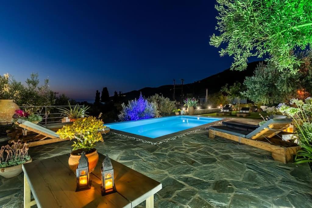 Skopelos Blue Heaven Pool Villa In Olive Grove Екстер'єр фото