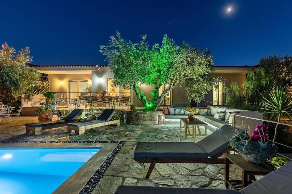 Skopelos Blue Heaven Pool Villa In Olive Grove Екстер'єр фото