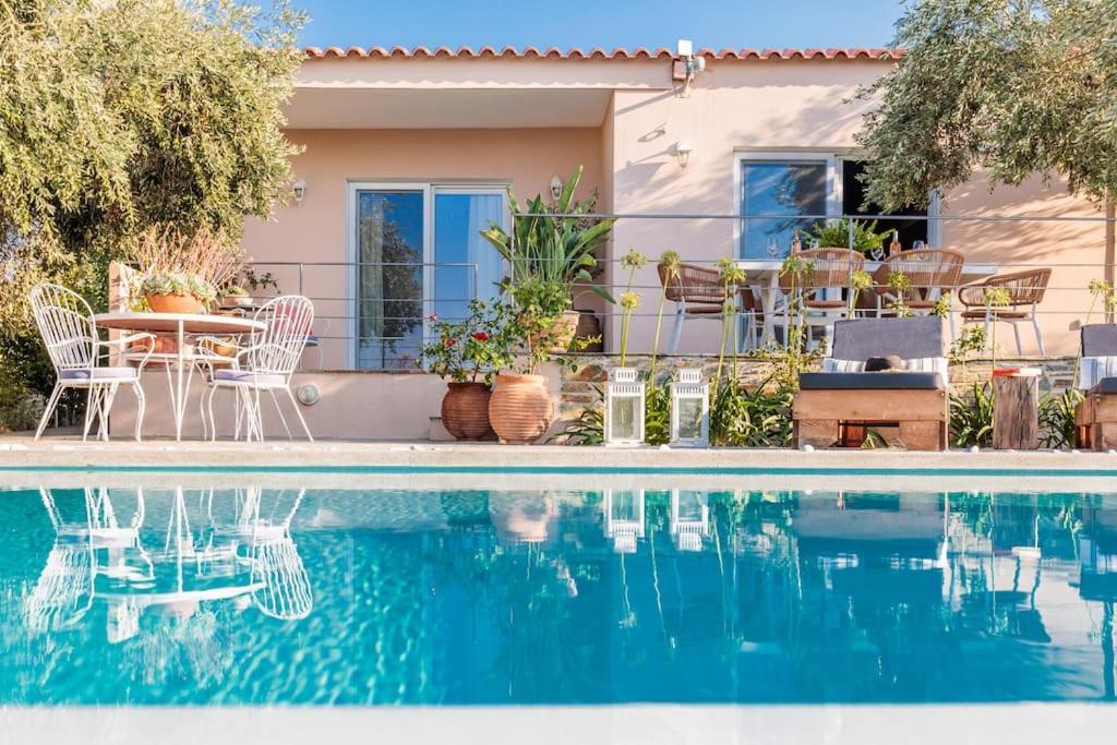 Skopelos Blue Heaven Pool Villa In Olive Grove Екстер'єр фото