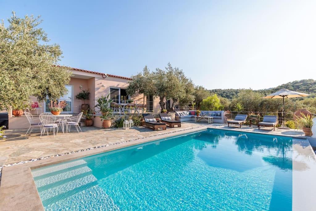 Skopelos Blue Heaven Pool Villa In Olive Grove Екстер'єр фото