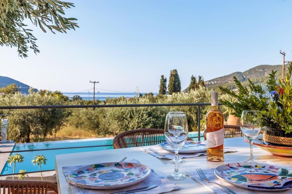 Skopelos Blue Heaven Pool Villa In Olive Grove Екстер'єр фото